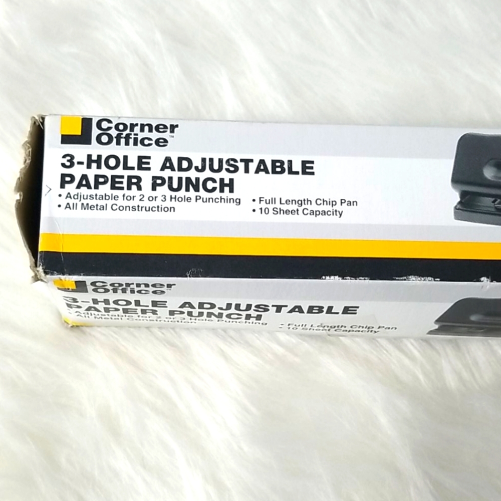 Corner office 3 hole ADJUSTABLE paper punch
